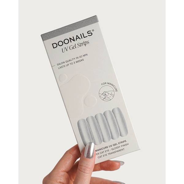UV Gel Nagelfolien, Gel Strips Silver Cat Eye Doonails