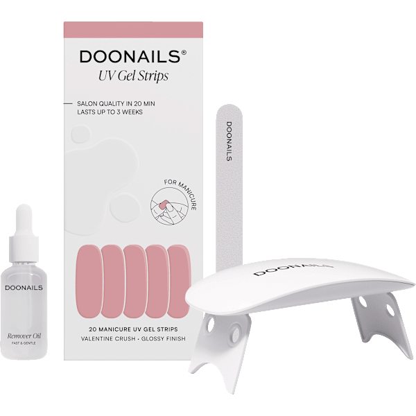 UV Maniküre Starterset, Gel Strips Valentine Crush Doonails