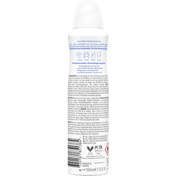 Deospray Whole Body Deo Original Dove
