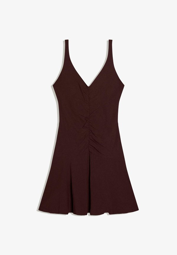 Bershka RUCHED MINI - Day dress - brown