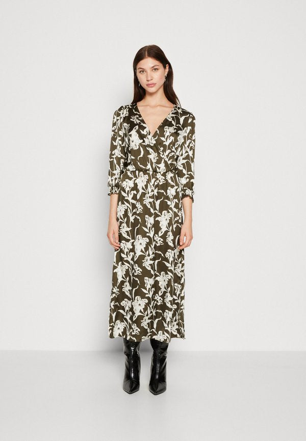 VILA VIJILIA SIRI 3/4 FAKE WRAP MIDI DRESS
