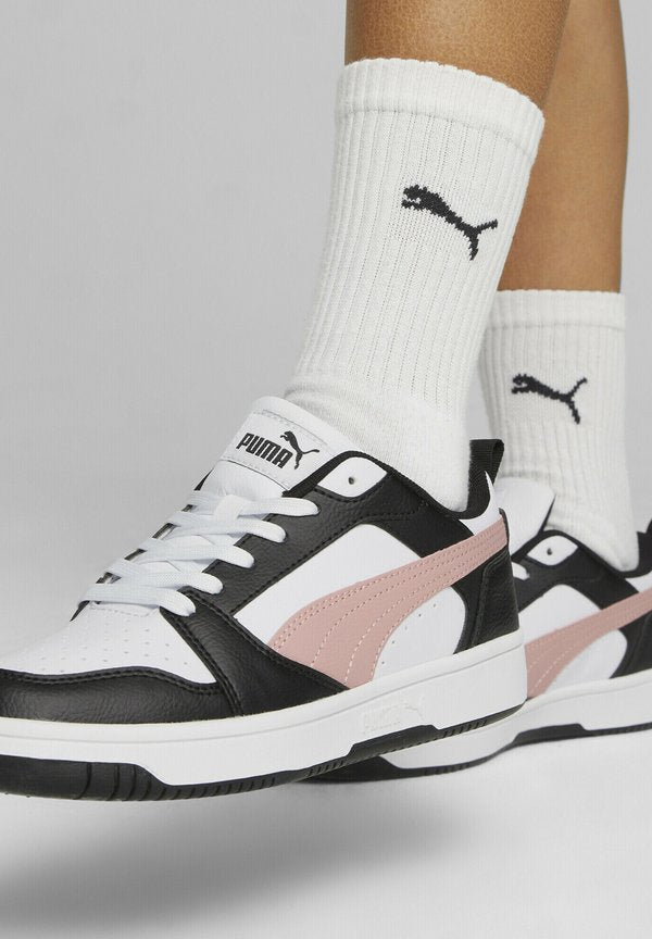 Puma REBOUND V6 LOW UNISEX  - Trainers - white future pink black