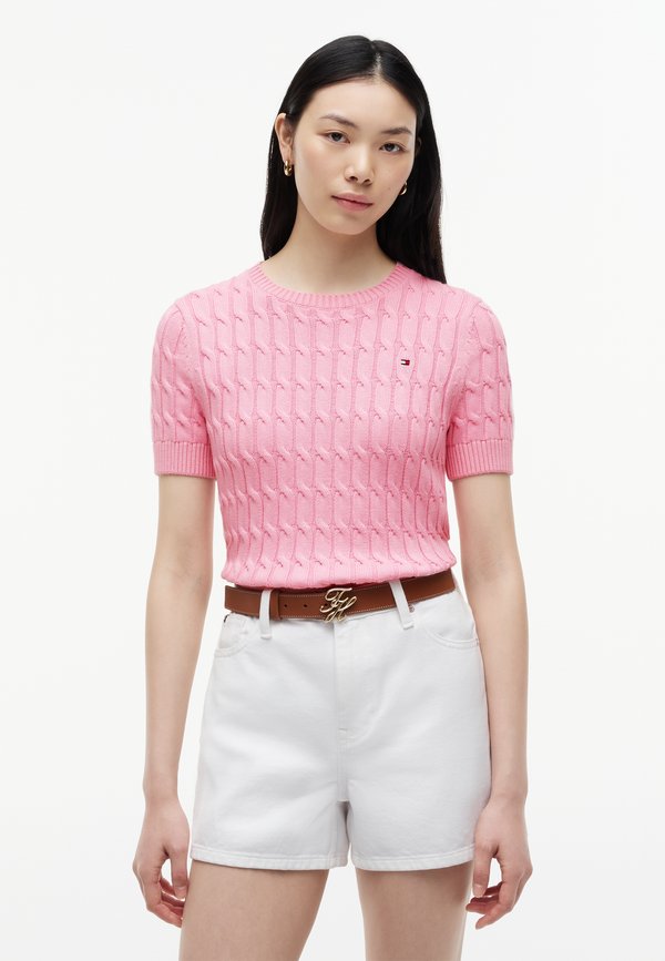 Tommy Hilfiger CABLE  - Basic T-shirt - classic pink