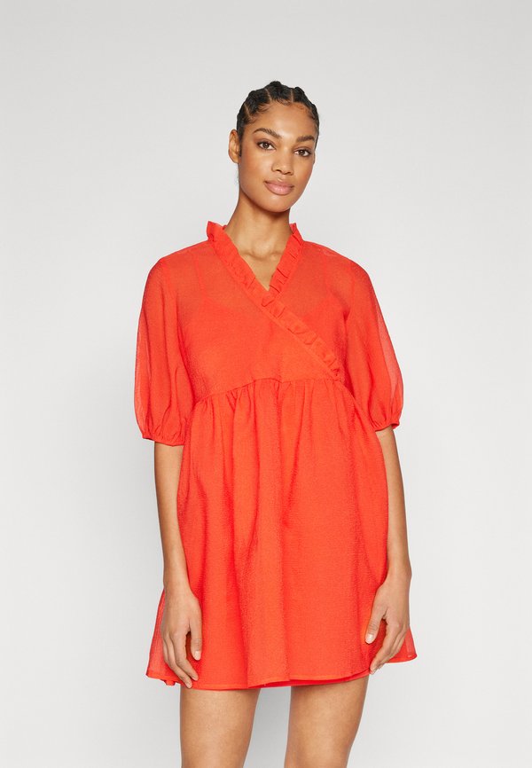 VILA VILONA V-NECK 2/4 SHORT DRESS
