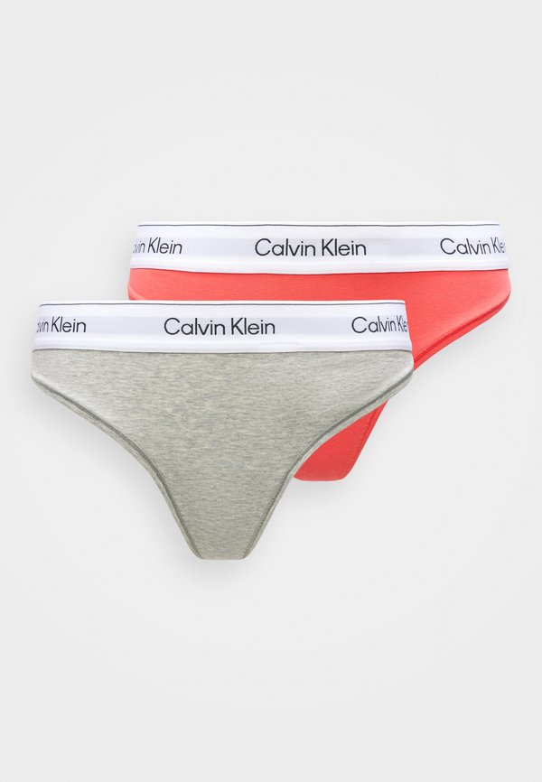 Calvin Klein Underwear 2 PACK ICON - Thong - punch pink/grey heather