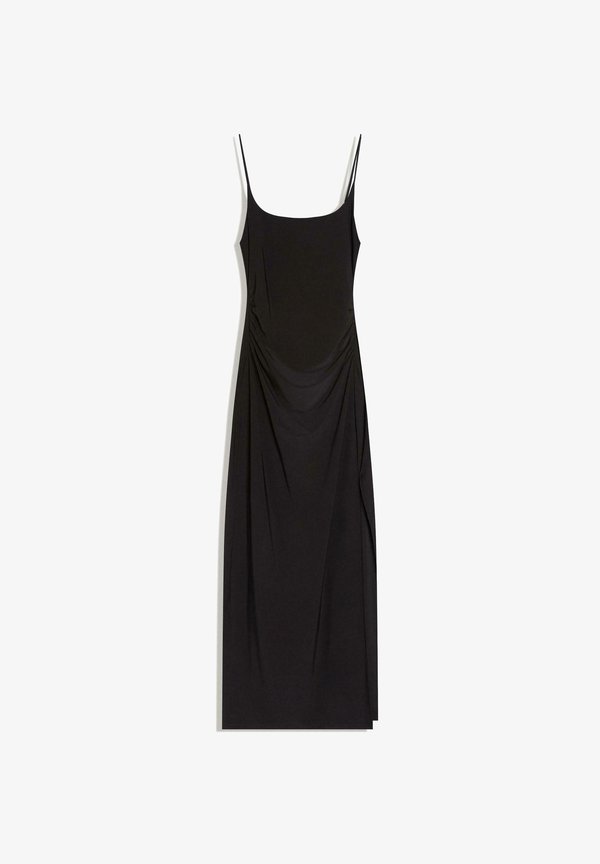 Bershka GATHERED STRAP MIDI DRESS 01017714 - Shift dress - black