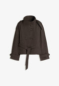 Bershka FUNNEL NECK TRENCH JACKET 00030200 - Summer jacket - dark brown