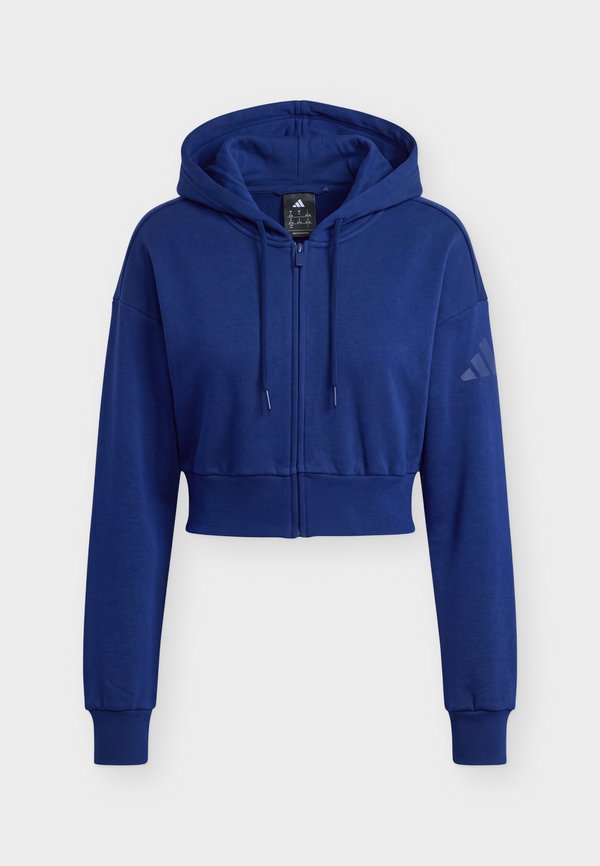 adidas Sportswear ESSENTIALS CONTEMPORARY  FULL ZIP HOODED JACKET - Zip-up sweatshirt - dark blue