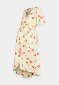 Glamorous Bloom MIDI WRAP DRESS WITH  SLEEVES TIE DETAIL
