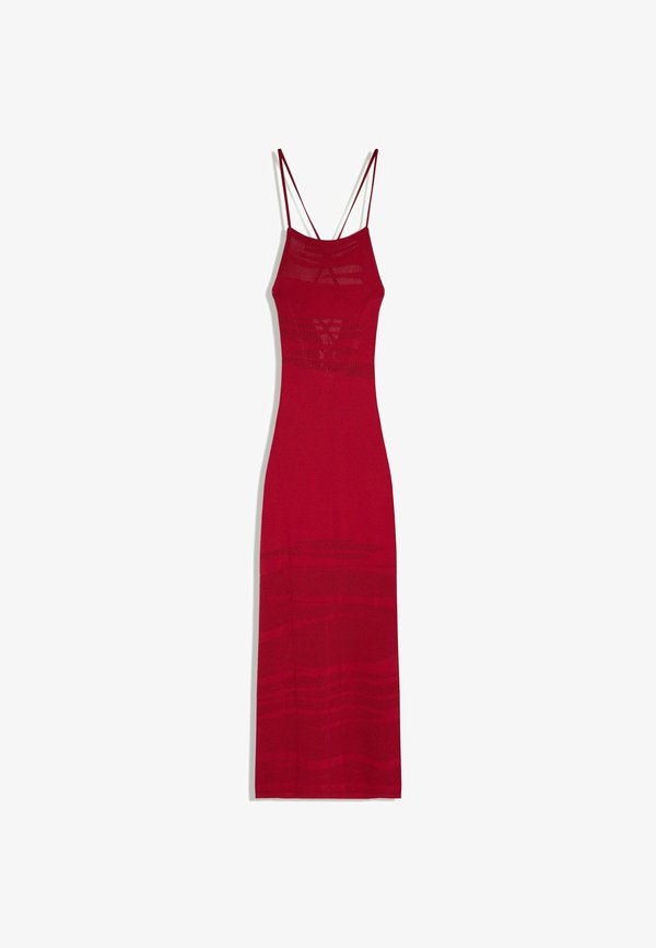 Bershka MIDI OPEN-BACK DRESS - Maxi dress - red