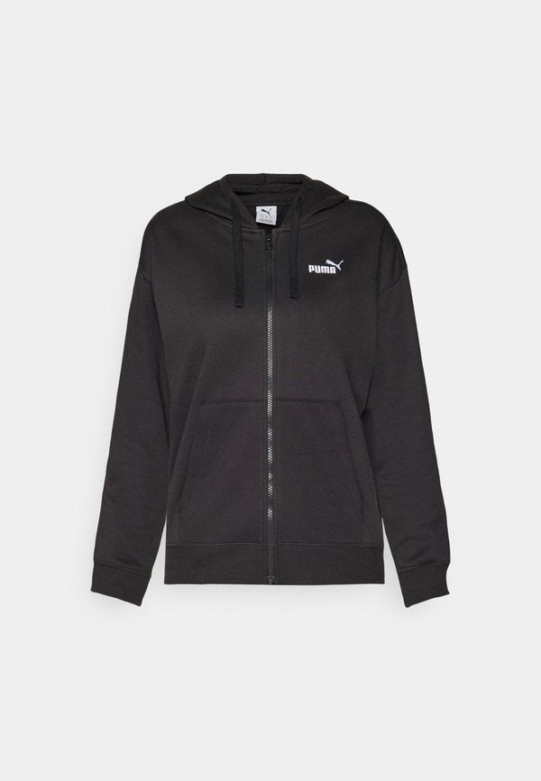 Puma SMALL LOGO COMFORT FULL-ZIP HOODIE - Zip-up sweatshirt - black