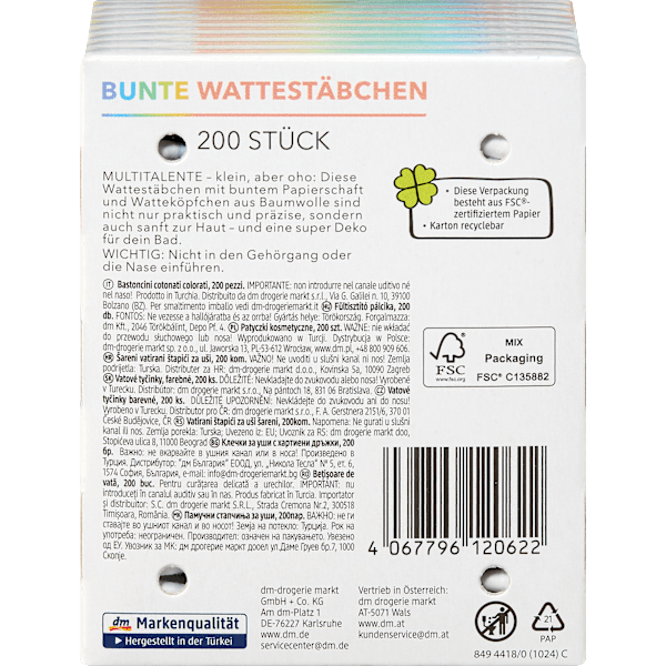 Bunte Wattestäbchen ebelin
