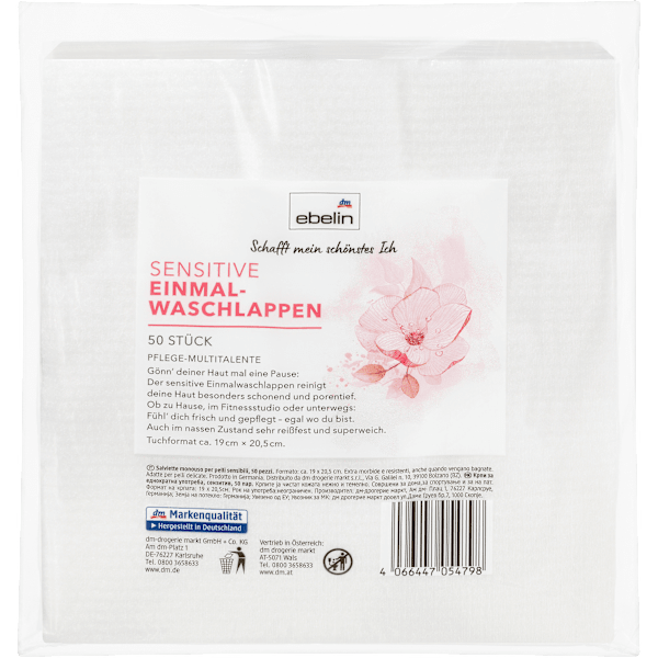 Einmalwaschlappen sensitiv ebelin