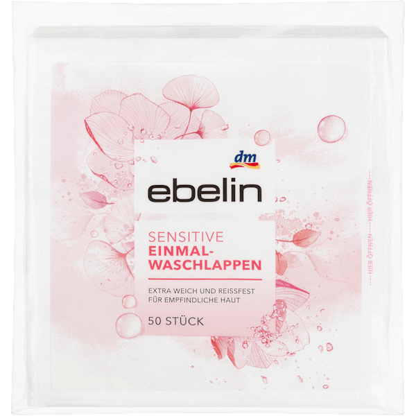 Einmalwaschlappen sensitiv ebelin