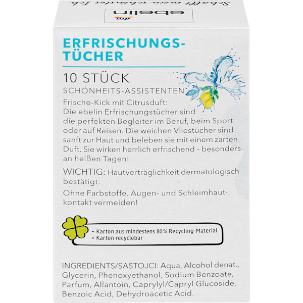Erfrischungstücher Citrusduft ebelin