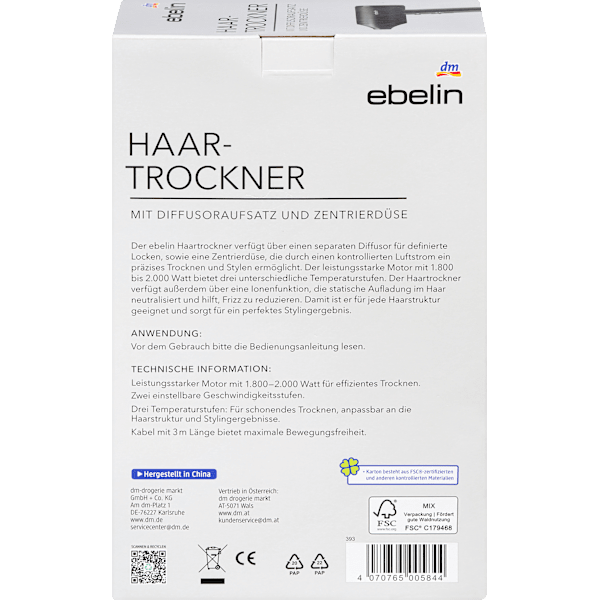 Föhn, Haartrockner ebelin