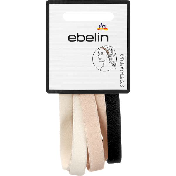 Haarbänder Sport, creme/rosa/schwarz ebelin