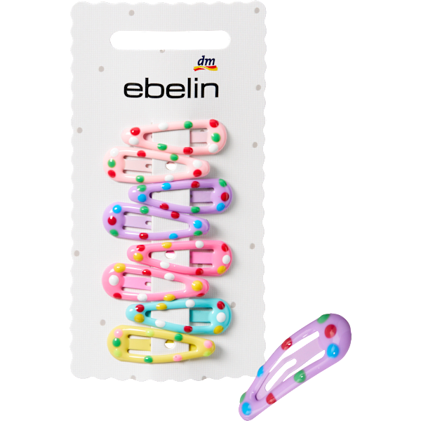 Haarclips mini mit Punkten, bunt ebelin