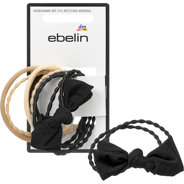 Haargummis gemischt, schwarz/braun/beige ebelin