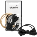 Haargummis gemischt, schwarz/braun/beige ebelin
