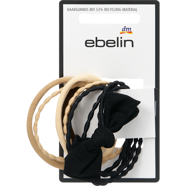 Haargummis gemischt, schwarz/braun/beige ebelin