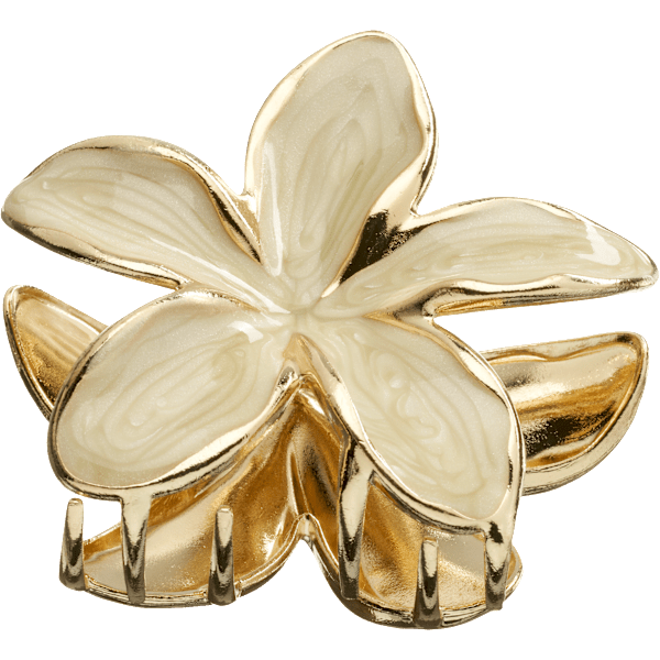 Haarklammer Blume, weiß/Gold-Optik ebelin