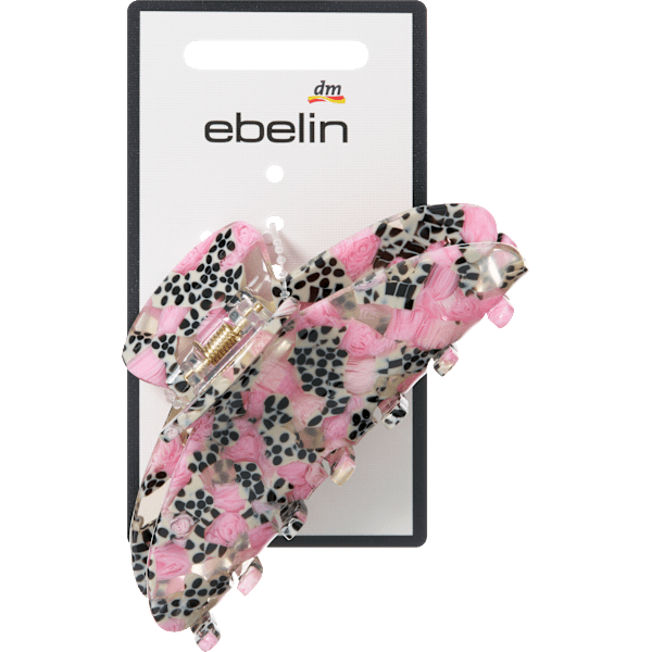 Haarklammer gesprenkelt, schwarz/rosa ebelin
