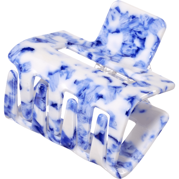 Haarklammer Keramik-Optik, blau/weiß ebelin