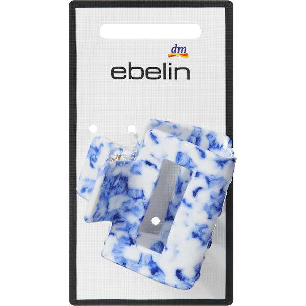 Haarklammer Keramik-Optik, blau/weiß ebelin