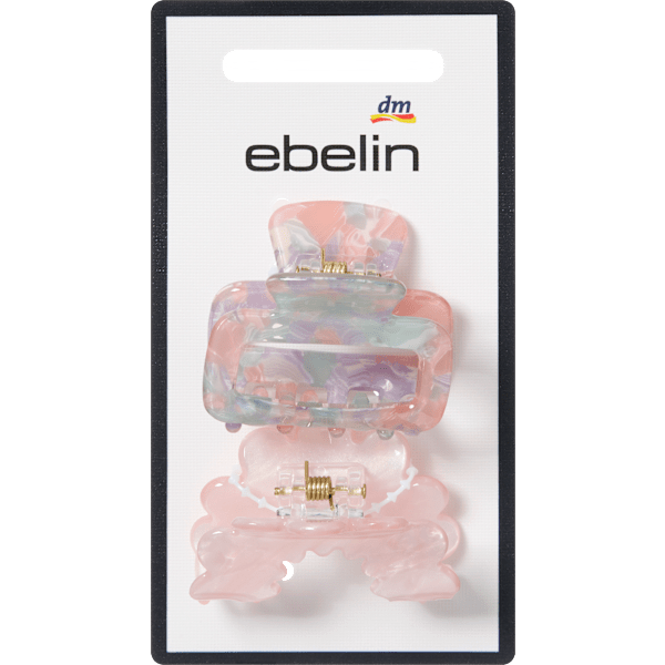 Haarklammern midi, rosa/bunt marmoriert ebelin