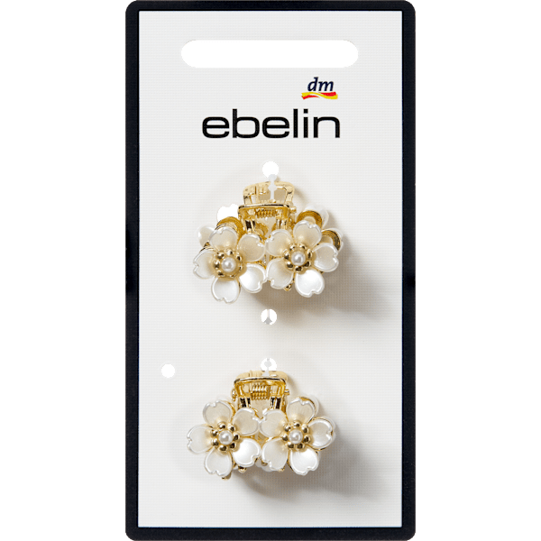 Haarklammern mit Blumen-Applikationen, Gold-Optik ebelin