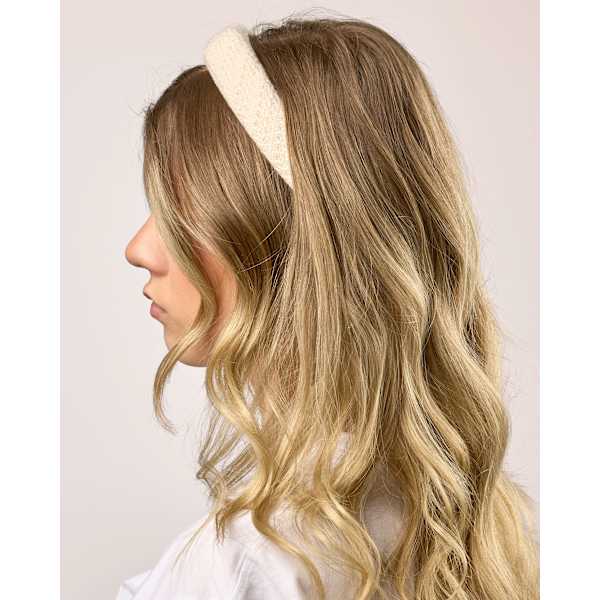 Haarreif gepolstert, beige ebelin