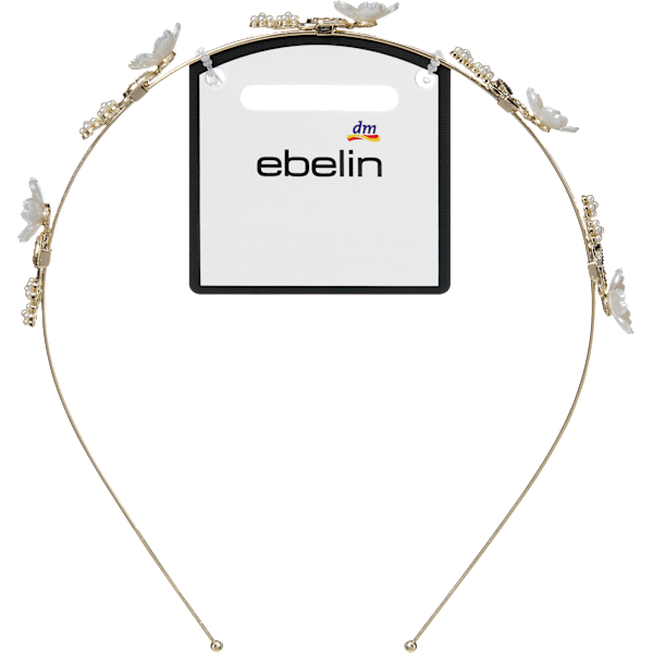 Haarreif mit Blumenapplikationen, Gold-Optik ebelin