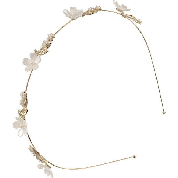 Haarreif mit Blumenapplikationen, Gold-Optik ebelin