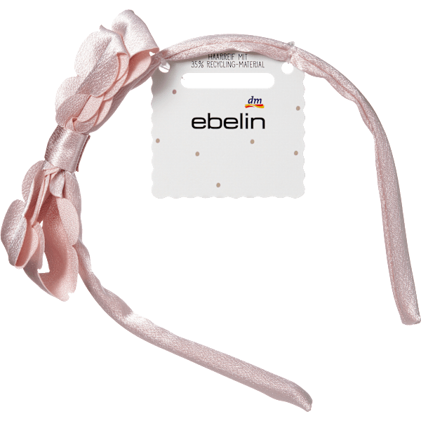 Haarreif Satin-Optik mit Schleife, rosa ebelin
