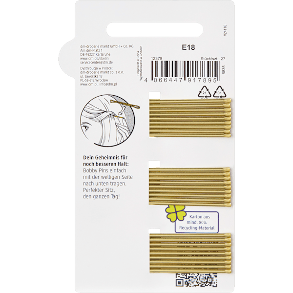 Haarschieber, Gold-Optik ebelin