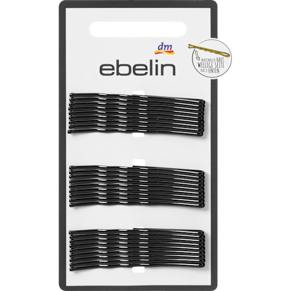 Haarschieber midi, schwarz ebelin