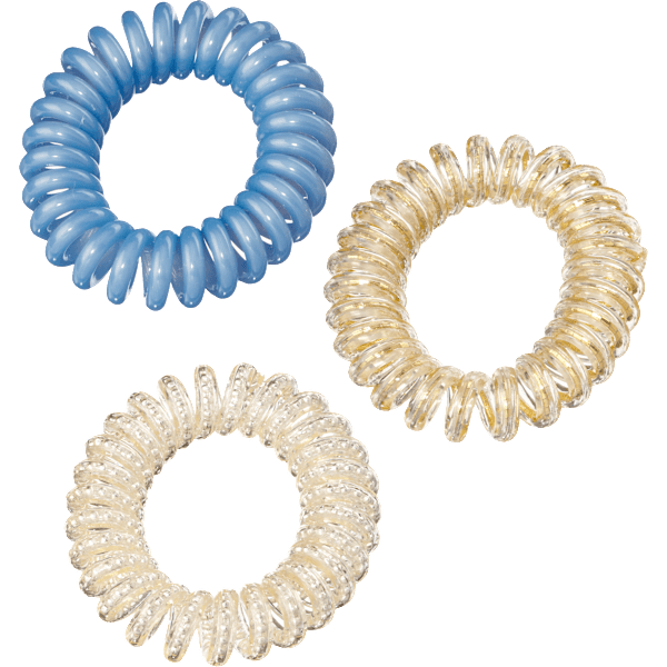 Spiralhaargummis weiß/blau/gold ebelin