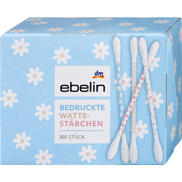 Wattestäbchen mit bedruckten Papierschäften Motiv-Box ebelin