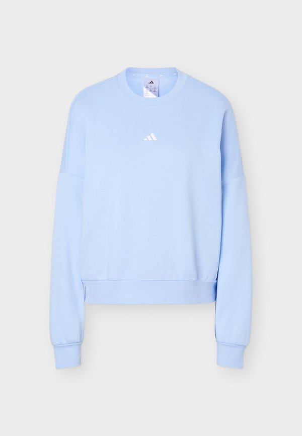 adidas Sportswear ESSENTIALS SMALL LOGO FEEL COZY - Sweatshirt - glow blue/white
