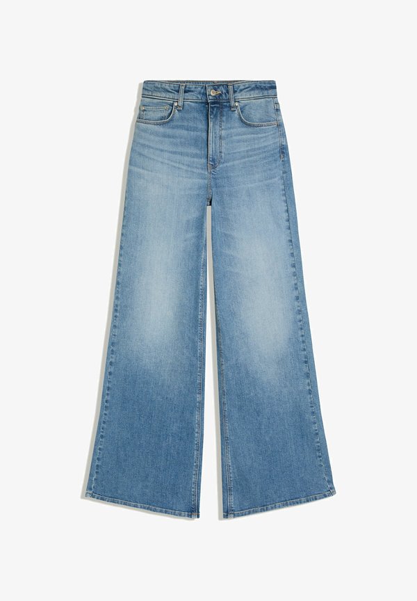Bershka HIGH-WAIST WIDE-LEG - JEANS - Wide Leg - light blue