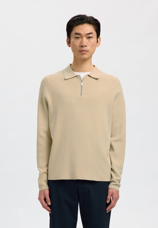 Selected SLHTELLER FN RELAXED HALF ZIP POLO NOOS