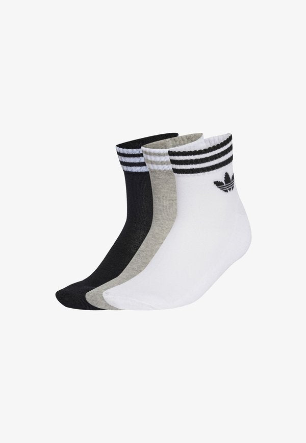 adidas Originals 3S ANKLE S 3PACK UNISEX - Socks - white/medium grey heather/black