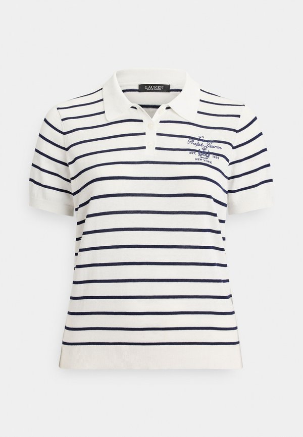 Lauren Ralph Lauren Woman STRIPED COTTON-BLEND POLO