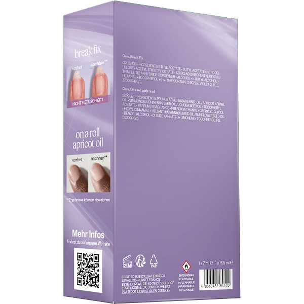 Nagelpflege Set Break Fix Nagelfixierer & On a roll Apricot Cuticle Oil essie