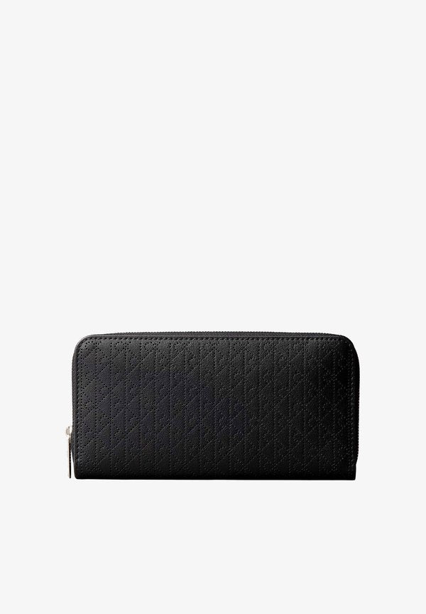Calvin Klein EMBLEM AOP PERFOR LG ZIP AROUND - Wallet - black