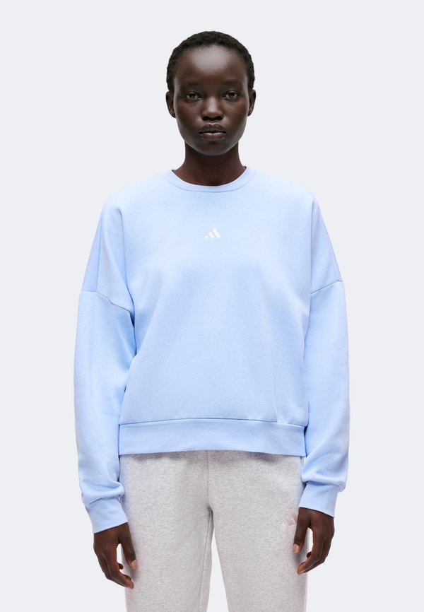adidas Sportswear ESSENTIALS SMALL LOGO FEEL COZY - Sweatshirt - glow blue/white