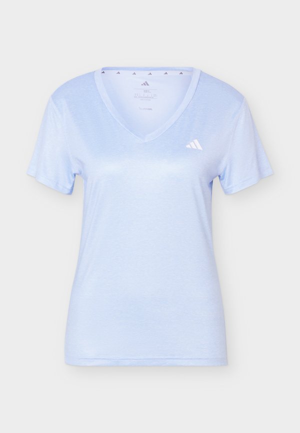 adidas Performance WORKOUT ESSENTIALS HEATHER V NECK - Sports T-shirt - crystal sky
