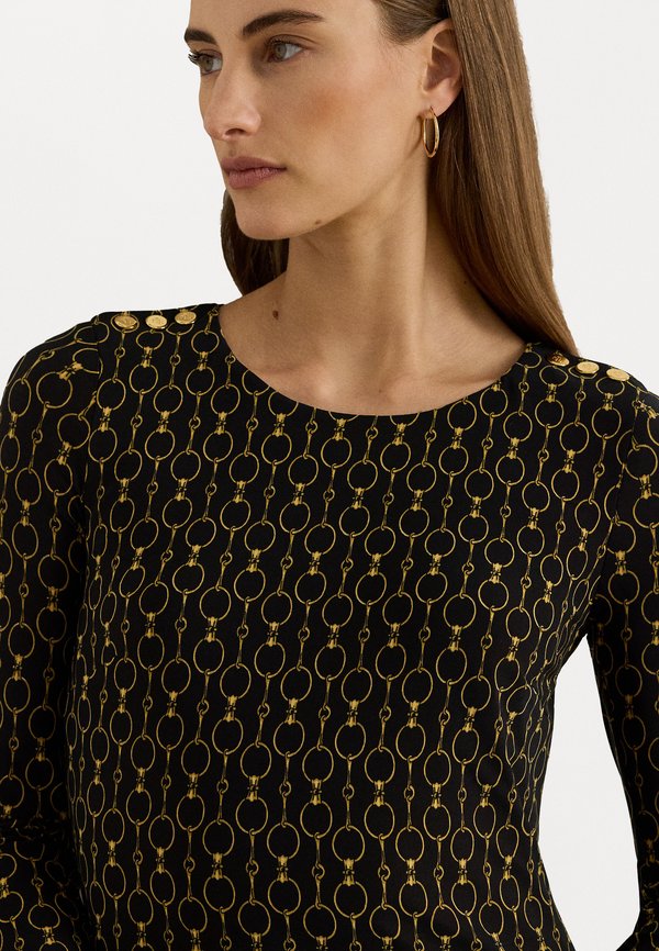 Lauren Ralph Lauren ROMEE CHAIN PRINT THREE QUARTER SLEEVE DRESS