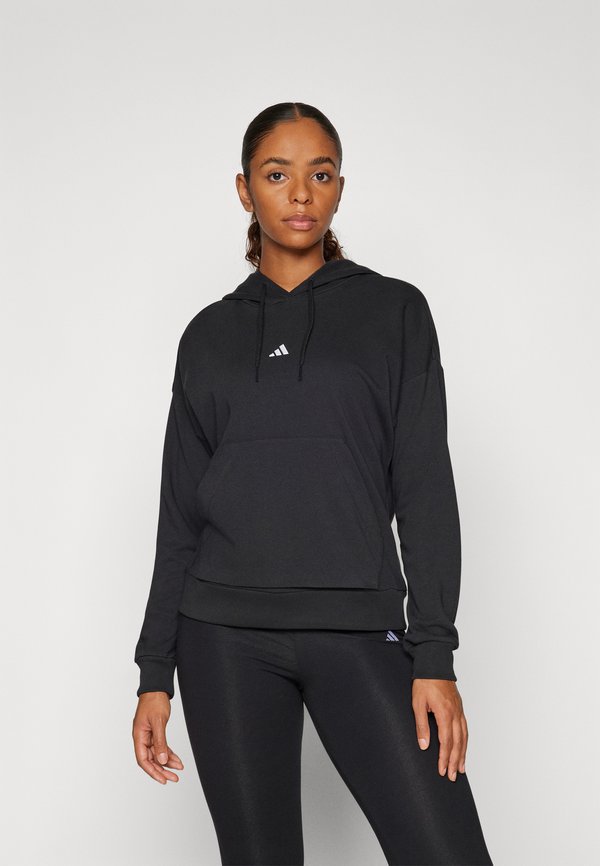 adidas Sportswear ESSENTIALS SMALL LOGO - Hoodie - black/white